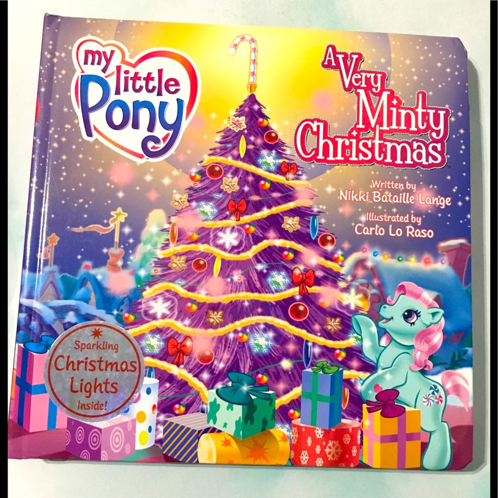 MY LITTLE PONY NWT CHRISTMAS BOOK LIGHTS INSIDE